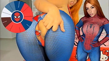 Mary Jane From Spider Man Cosplay Feat The Wheel Of Sex Game Blowjob Big Tits Bouncng And Buttplug Try Not To Cum...