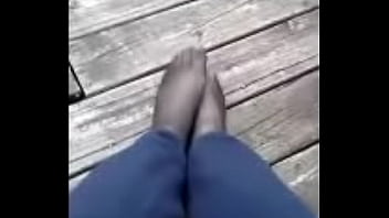 Video Foot Soccer With Black Nylon Stockings 1