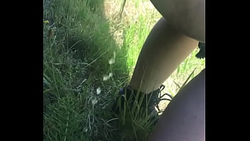 Wife Pissing By Car During Camping Trip...