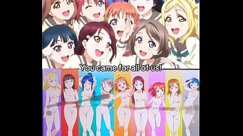 Aqours Reacts to Me Cocking &_ Cumming on Them - Love Live Tribute