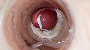 Camera inside deep pussy captures huge ejaculation of sperm