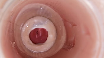 Camera inside deep pussy captures huge ejaculation of sperm