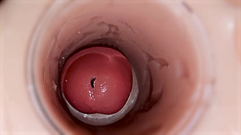 Camera inside deep pussy captures huge ejaculation of sperm