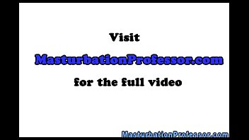 Nylons loving blonde stripping naked