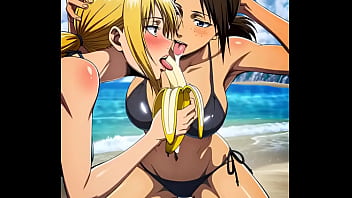 Ymir de Ataque a los Titanes tocándose en la playa