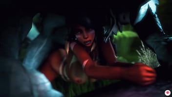 hentai, creampie, nidalee, monster