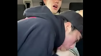 Japanese big dick car blowjob
