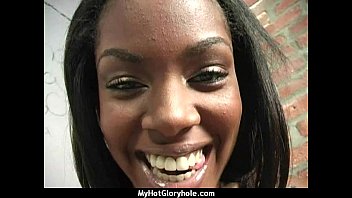 Hottie sucks and fucks black cock for cusmhot at gloryhole 12