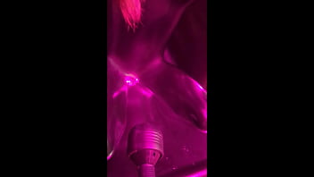 Latex Femdom use her submissive vacuum cube slave as Fleshlight