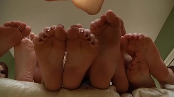 Five girls feet