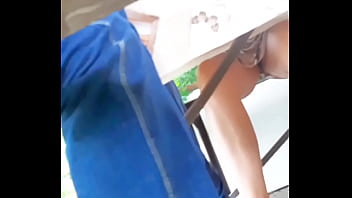 Upskirt under table