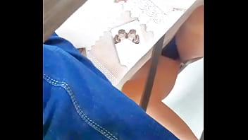 Upskirt under table