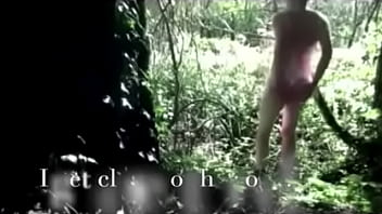 Naked walk with a caned bottom
