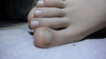 cum on sleeping chinese gf feet