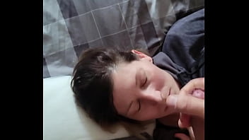 Giving wife huge facial Giving wife huge facial