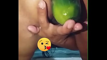 Big ass stepmother fucking a big thick cucumber, she sends me the evidence of her open ass.