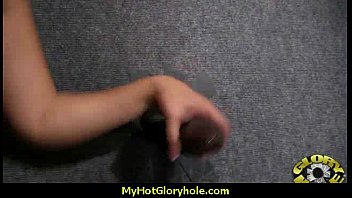 I sneak Black BJ as I fuck husband thrue gloryhole 15