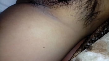 Showing my wife's hairy vagina
