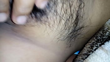 Showing my wife's hairy vagina