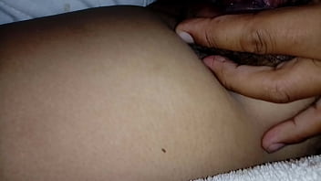 Showing my wife's hairy vagina