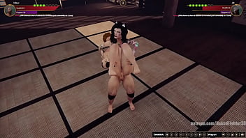 femdom, big tits, video game, sexfight