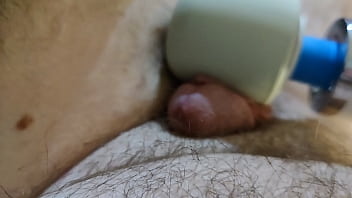 Amature Man Masterbaring Magic Wand...