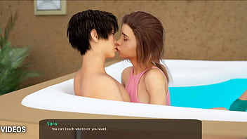 Stiefschwester-Pool-Spass mit Heißem Mund