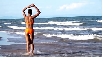 Big Tit Cecilia Khofi Orange Bikini...