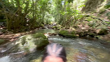 My shy stepsister helps me look for wood and we end up fucking very hard in the river ▶ 