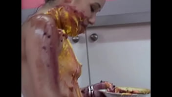 Pie Fun In The Kitchen With A Small Breasted...