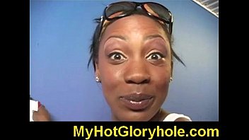 Black chick learn gloryhole blowjob 17
