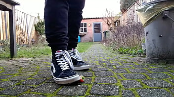  makes strawberry mess under her Vans...