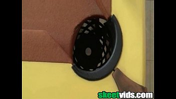 Blonde with DD tits Tristyn Kennedy performs some pool table