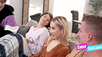 sweaters, family group sex, blowjob, step sis