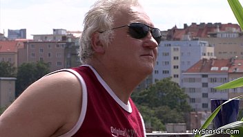 Older man fucking y. woman from behind