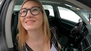 Beauty blonde mid of the snow storm...