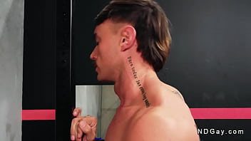 Gay couple anal fucking in the gym after workout