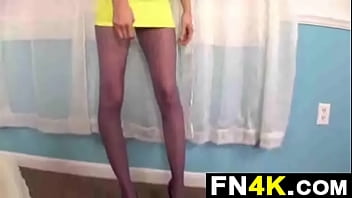 Skinny Blonde Strips And Spits POV