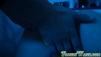 Petite stepsister Lilly Bell sucks and rides her dick