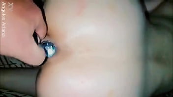 Clip sex Latina has sex with two. anal dildo blowjob
