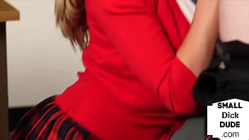 Small dick domina in uniform fucking while teasing on cam...