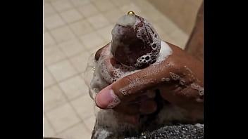 Washing my dick and cum by accident