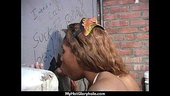 Hottie sucks and fucks black cock for cusmhot at gloryhole 11