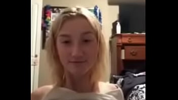 Skinny Blonde Showing Her Small Titties