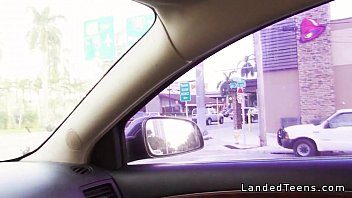 Huge tits amateur teen blowjob and fucking in car