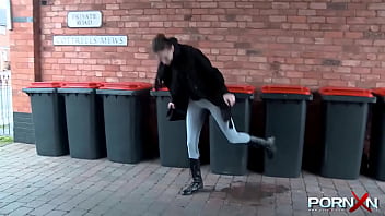 Amateur teen pissing her pants