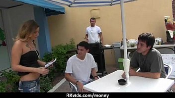 Cute Teen Sucked and fucked for cash 5