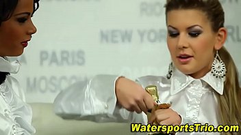 Watersports threesome sex...