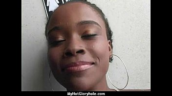 Horny ebony suck the juice from big white gloryhole 24