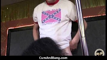 Ebony slut blows a group of horny dudes 21